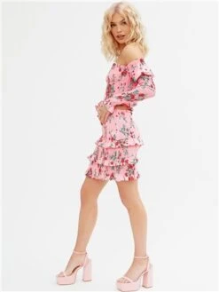 The Frolic Pink Patricia Tired Ruffle Skirt -Closet Muse Store 28616 2