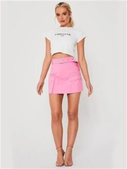Saint Genies Pink Sybil Cargo Skirt -Closet Muse Store 28667 2