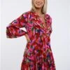 Qed Pink Floral Print Smock Dress