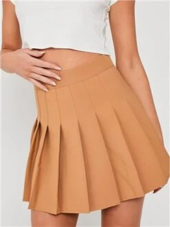 Saint Genies Beige Pleated Skort -Closet Muse Store 28698 1