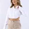 Only Cloud Dancer Lina Cropped Shirt -Closet Muse Store 28726
