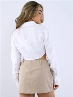 Only Cloud Dancer Lina Cropped Shirt -Closet Muse Store 28726 3