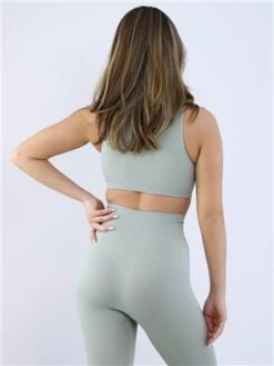 Missy Empire Mint Jacqueline Seamless Ribbed Racer Crop Top -Closet Muse Store 28769 3