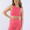 Missy Empire Bright Pink Ribbed Seamless Crop Top