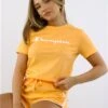 Champion Orange Big Script Logo T-Shirt