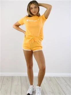 Champion Orange Big Script Logo T-Shirt -Closet Muse Store 28798 2