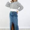 Neon & Nylon Blue / Medium Blue Denim Alina Hw Ex Long Skirt -Closet Muse Store 28830