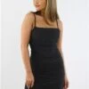 Saint Genies Black Milly Boned Detail Ruched Bodycon Mini Dress -Closet Muse Store 28863