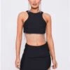Saint Genies Black Beatrix Diamante Fringe Asymmetric Mini Skirt -Closet Muse Store 28872