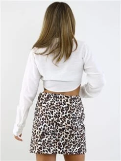 Saint Genies Leopard Print Split Mini Skirt -Closet Muse Store 28890 3