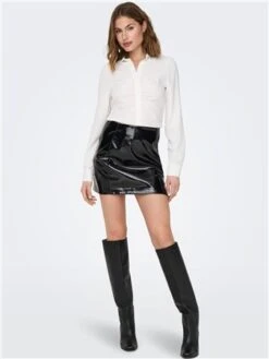 Only White / Cloud Dancer Mette Ls Wrinkle Top -Closet Muse Store 28942 2