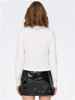 Only White / Cloud Dancer Mette Ls Wrinkle Top -Closet Muse Store 28942 3