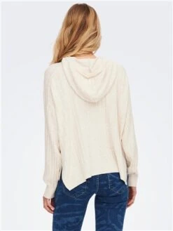 Only Grey / Pumice Stone Tessa Hood Detail Knitted Pullover -Closet Muse Store 29043 3