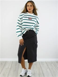 Saint Genies Black Midi Cargo Skirt -Closet Muse Store 29058 2
