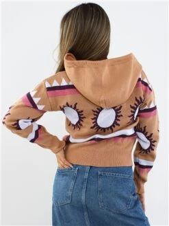 Daisy Street Multi Pattern Hooded Zip Cardigan -Closet Muse Store 29070 3