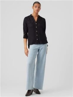 Veromoda Black Bumpy Shirt -Closet Muse Store 29079 2