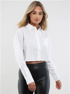 Glamorous White Cropped Shirt
