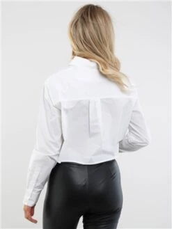 Glamorous White Cropped Shirt -Closet Muse Store 29143 3