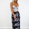 Brave Soul Black / White Tie Dye Print Midi Skirt