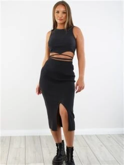 Saint Genies Black Tie Rib Sleeveless Top -Closet Muse Store 29200 2