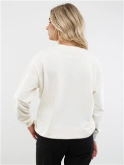 Brave Soul Cream / Black Donna Print Crew Neck Sweater -Closet Muse Store 29210 3