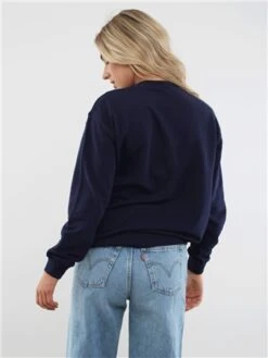 Brave Soul Navy / White Donna Print Crew Neck Sweater -Closet Muse Store 29211 3