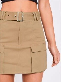 Saint Genies Taupe Sybil Cargo Skirt -Closet Muse Store 29221 1