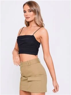 Saint Genies Taupe Sybil Cargo Skirt -Closet Muse Store 29221 2