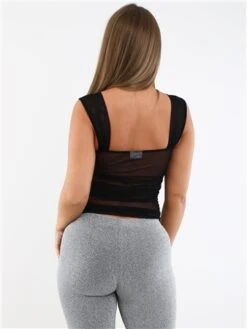 Noisy May Black Angi Short Sleeved Mesh Top -Closet Muse Store 29241 3