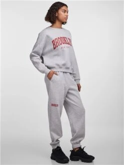 Pieces Light Grey Melange Amy Sweatshirt -Closet Muse Store 29244 2