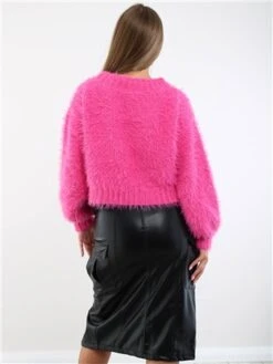 Saint Genies Black Faux Leather Midi Cargo Skirt -Closet Muse Store 29301 3