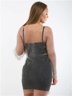 Saint Genies Silver Mesh Diamante Dress -Closet Muse Store 29359 3