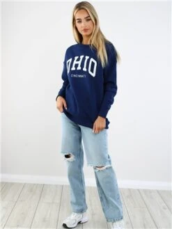 The Frolic Navy Crew Ohio Sweat -Closet Muse Store 29398 2