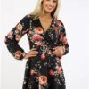 Girl In Mind Black Print Tammy Floral Skater Dress -Closet Muse Store 29400