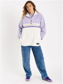 Harper & Lewis Lavender/Cream 1/4 Zip One Eighty -Closet Muse Store 29412 2