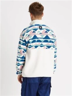 Harper & Lewis Cream/Pink Retro 1/4 Zip Fleece -Closet Muse Store 29413 3