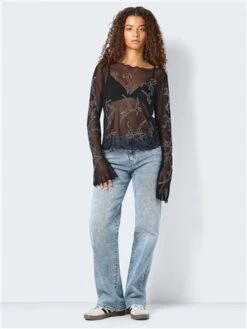 Noisy May Black Violet Bell Sleeve Top -Closet Muse Store 29431 2