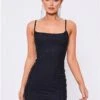 Saint Genies Black Adelaide Strappy Diamante Mini Bodycon Dress