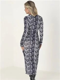 Brave Soul Abstract Print Jersey Mesh Long Sleeve Maxi -Closet Muse Store 29450 3