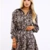Saint Genies Leopard Print Shirt Dress -Closet Muse Store 29542