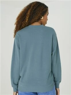 Brave Soul Sea Moss / White New York Print Crew Sweat -Closet Muse Store 29559 3