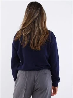 Brave Soul Navy / White New York Print Crew Sweat -Closet Muse Store 29561 3