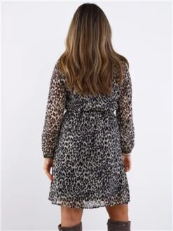 Only Grey / Pumice Stone Cera Mini V-Neck Dress With Tie Waist -Closet Muse Store 29615 3