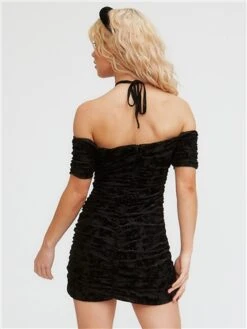 The Frolic Black Devour Ruched Mini Dress -Closet Muse Store 29617 3