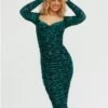 The Frolic Emerald Monroe Mesh Midi Dress -Closet Muse Store 29618
