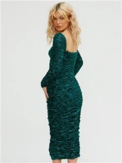 The Frolic Emerald Monroe Mesh Midi Dress -Closet Muse Store 29618 3