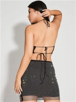 Saint Genies Black Strappy Diamante Detail Top -Closet Muse Store 29662 3