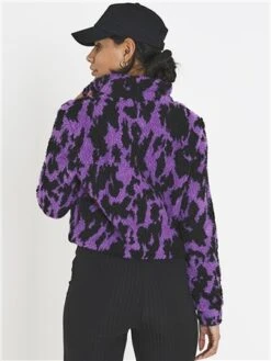 Brave Soul Purple Combo Teddy Brooke Zip Fleece -Closet Muse Store 29665 3