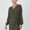 Brave Soul Black / Yellow Floral Long Sleeve Mini Wrap Dress -Closet Muse Store 29690