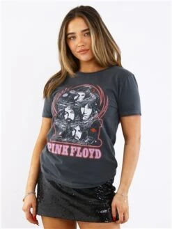 Re:Covered Washed Black Pink Floyd Still T-Shirt